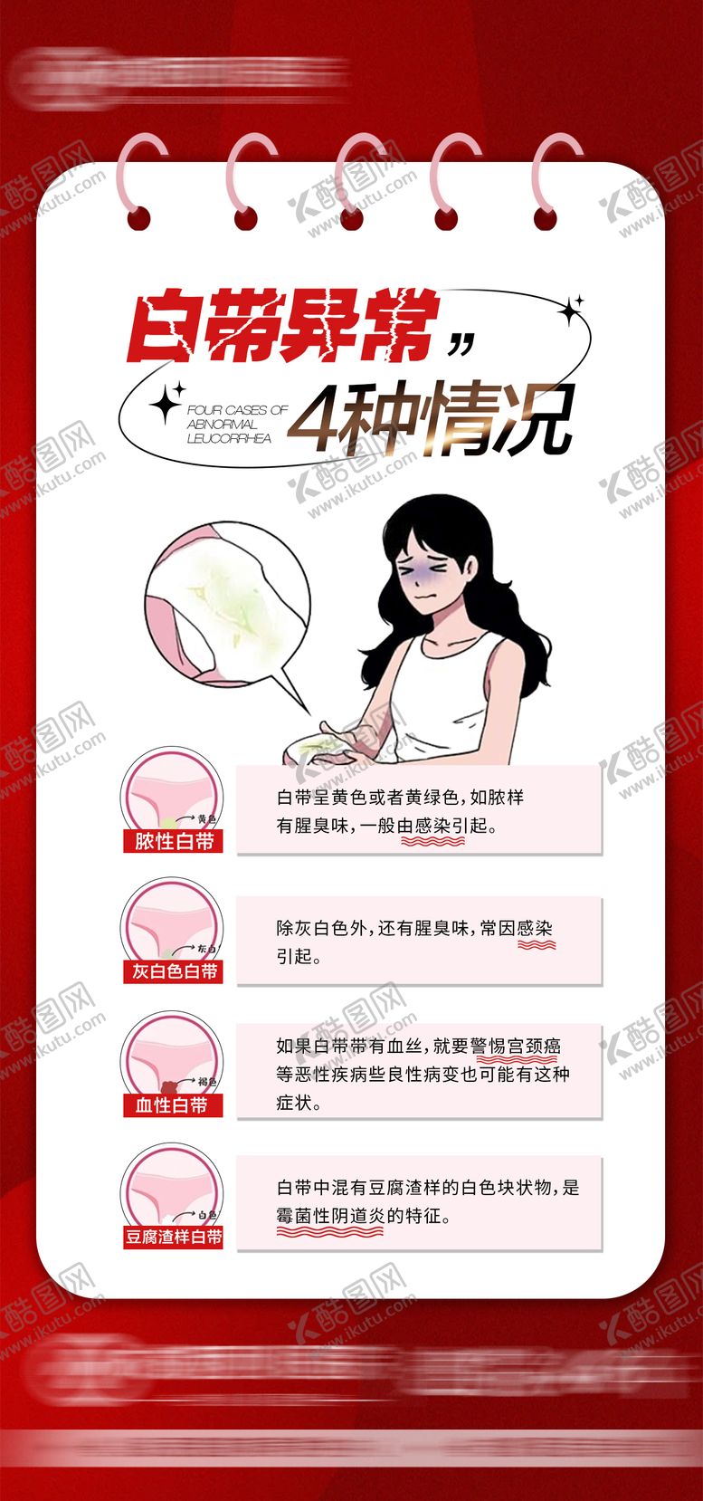 编号：65611706231857101694【酷图网】源文件下载-白带异常的4种情况