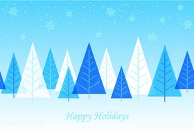 冬日红雪花新年背景插图