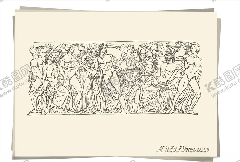 编号：81904609241356353454【酷图网】源文件下载-希腊神话故事壁画