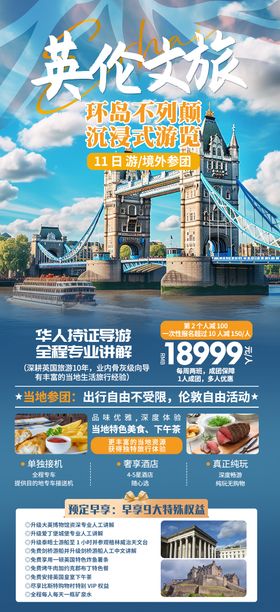 英国英伦旅游长图海报