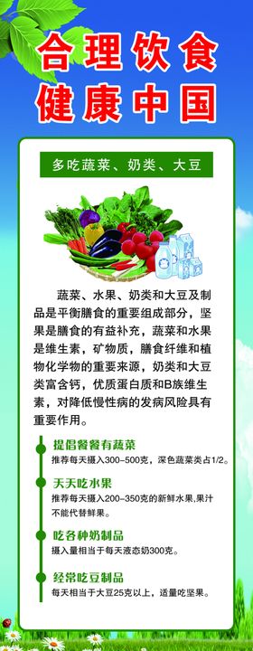 合理饮食健康中国展架