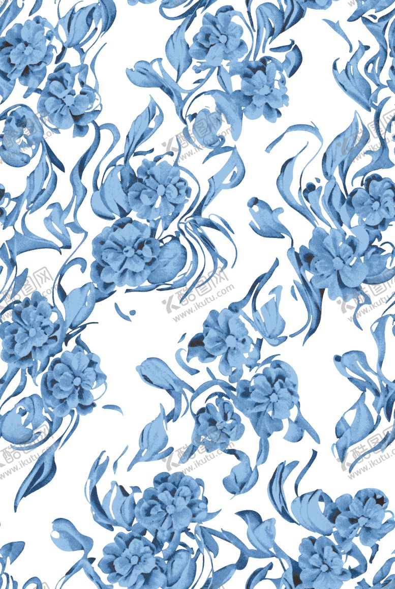 编号：35970904020320358933【酷图网】源文件下载-蓝白花卉图案纹理设计