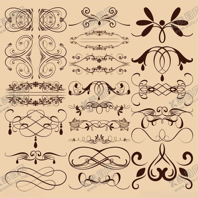 编号：63788511200332231888【酷图网】源文件下载-复古装饰花纹设计素材