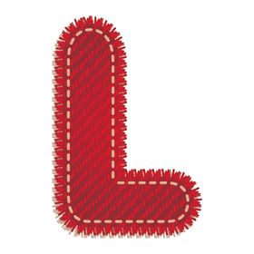 英文字母L设计艺术字创意牛仔布