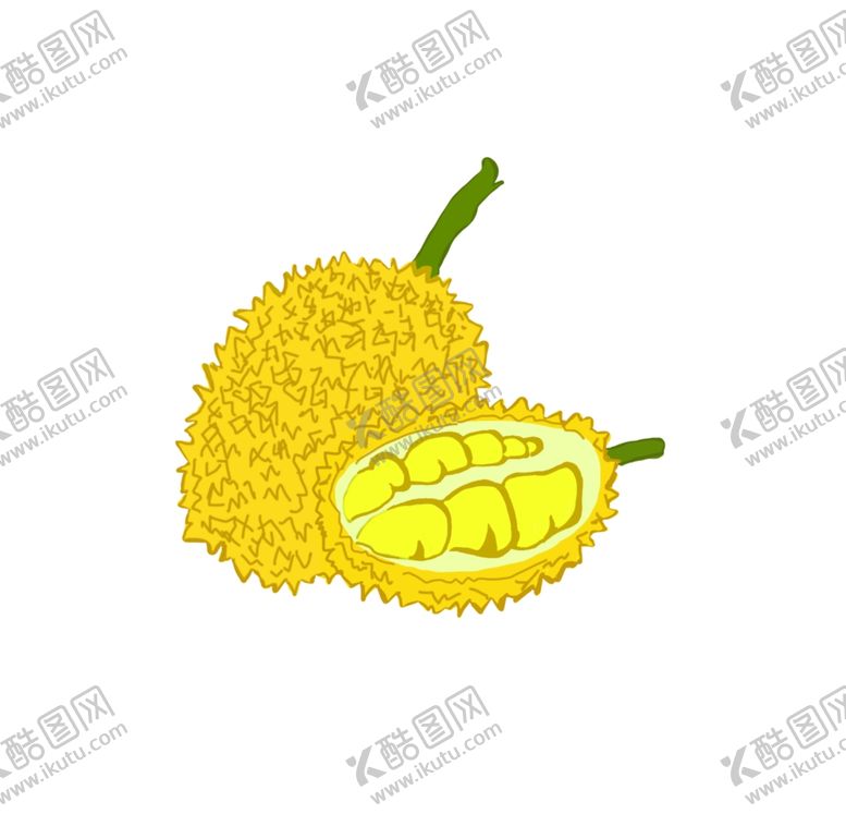 编号：45600303020659117442【酷图网】源文件下载-手绘榴莲插画素材