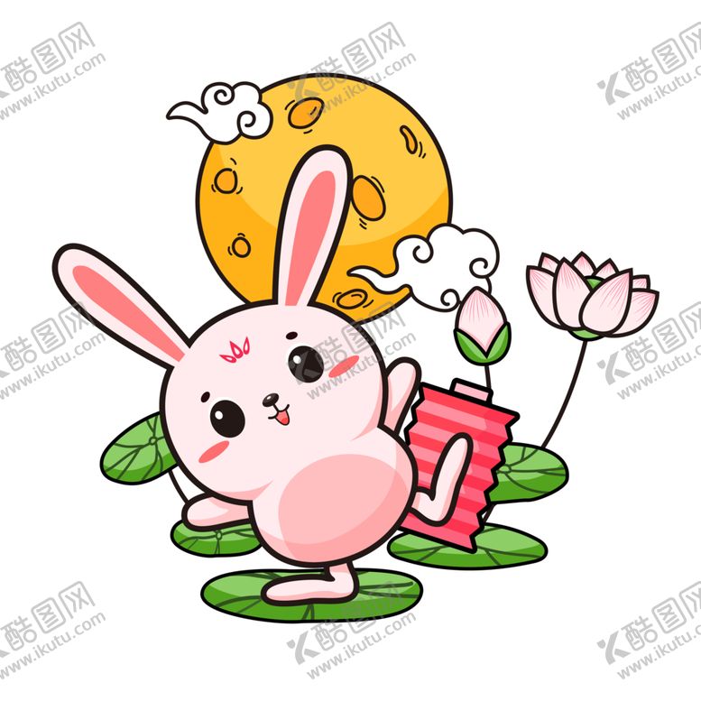 编号：67057301251812259500【酷图网】源文件下载-中秋插画   可爱卡通兔子  