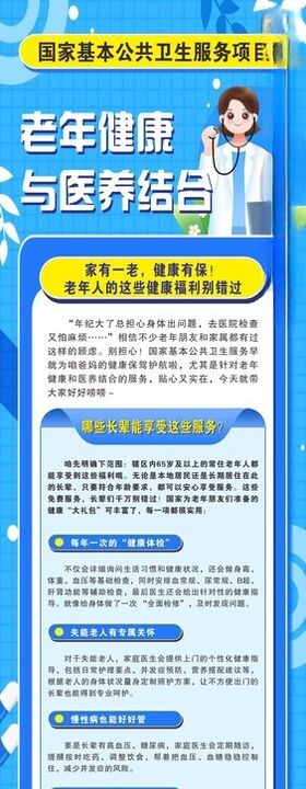 老年健康宣传展板公众号长图