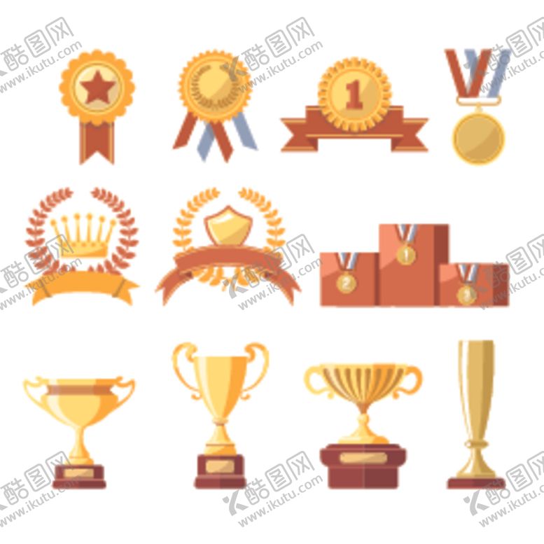 编号：54598403312207401089【酷图网】源文件下载-奖杯奖章图标