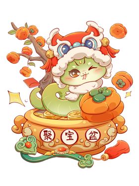 卡通生肖蛇蛇年IP形象新年