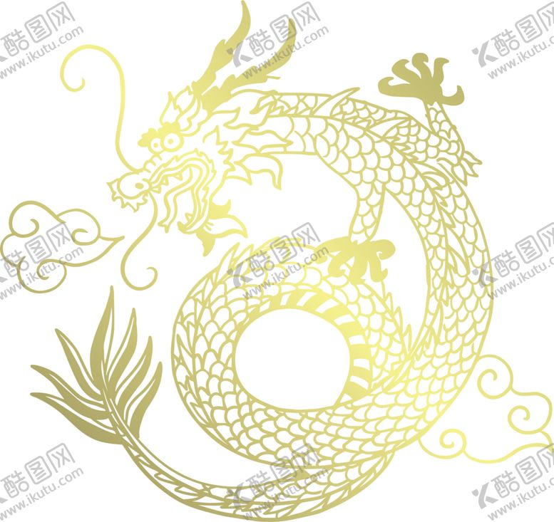 编号：40616905011330151070【酷图网】源文件下载-中国风金色龙元素