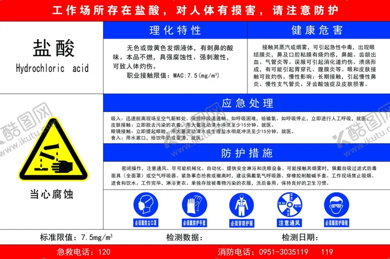 编号：34801801140524519332【酷图网】源文件下载-盐酸危险告知卡