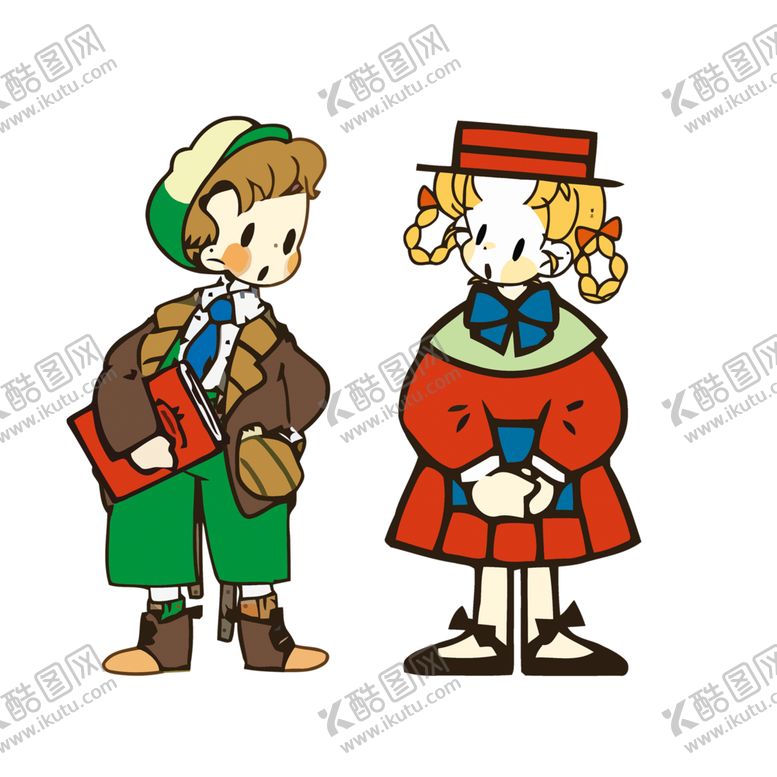 编号：93633301182202272283【酷图网】源文件下载-卡通男女孩印花图案
