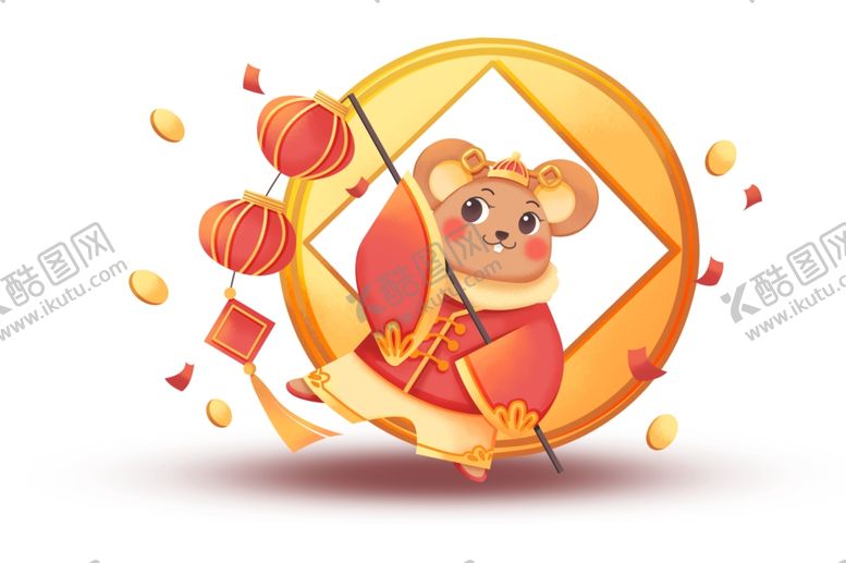编号：97885710211122275503【酷图网】源文件下载-老鼠打灯笼
