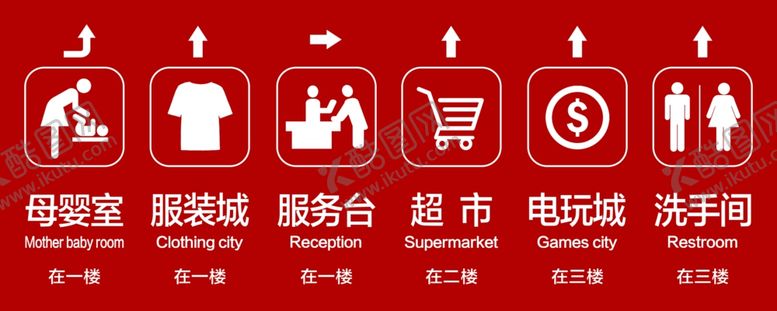 编号：43550305141548185072【酷图网】源文件下载-商场指示牌