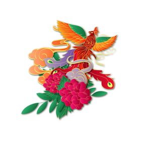 国潮凤凰插画