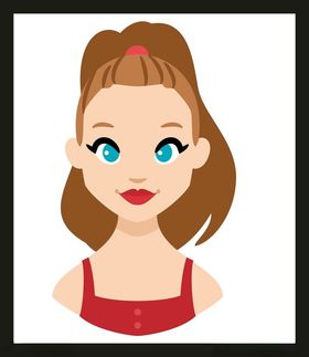 手绘女孩女人优雅美漂亮