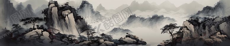 编号：30480010201511018309【酷图网】源文件下载-水墨工笔山水画