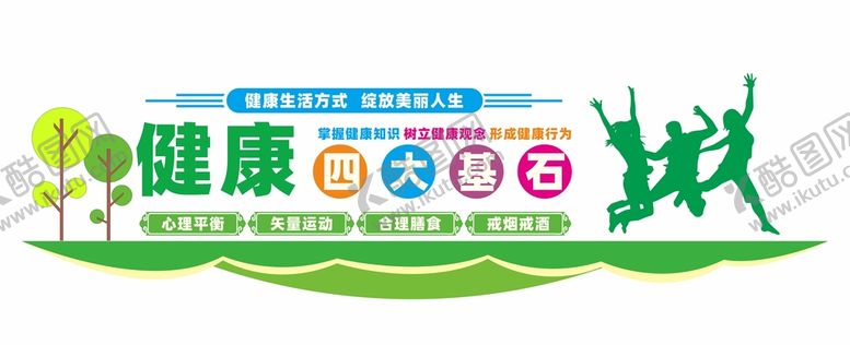 编号：80726001260703293537【酷图网】源文件下载-健康四大基石文化墙
