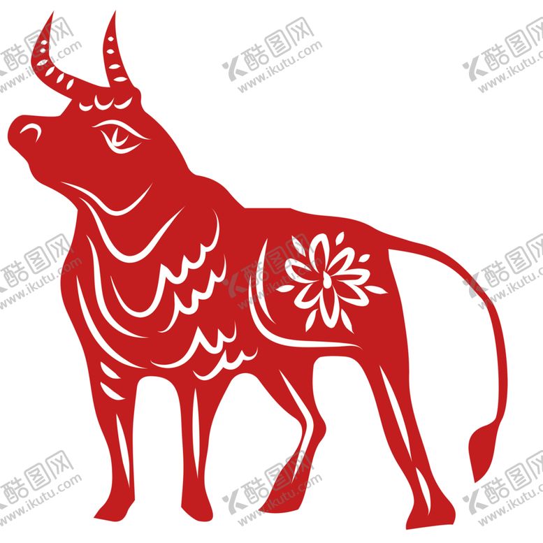 编号：76388201270407212490【酷图网】源文件下载-牛剪纸