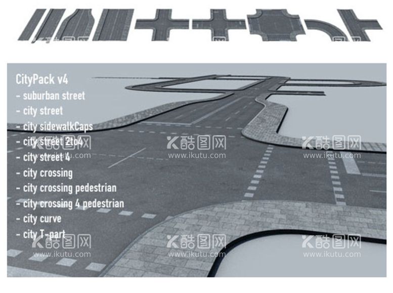 编号：31845010021644586025【酷图网】源文件下载-C4D模型城市道路街道