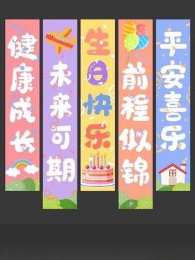 儿童生日快乐宴会氛围布置海报挂