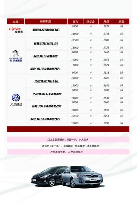 汽车销售宣传单
