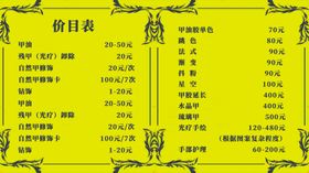 价目表