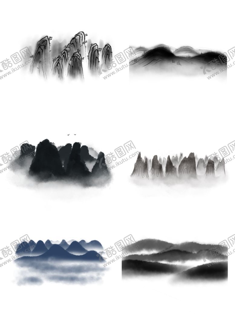 编号：91137410301530267025【酷图网】源文件下载-水墨素材毛笔画素材墨迹素材