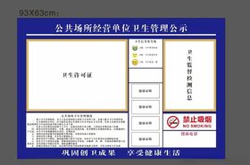 公共场所经营单位卫生管理公示