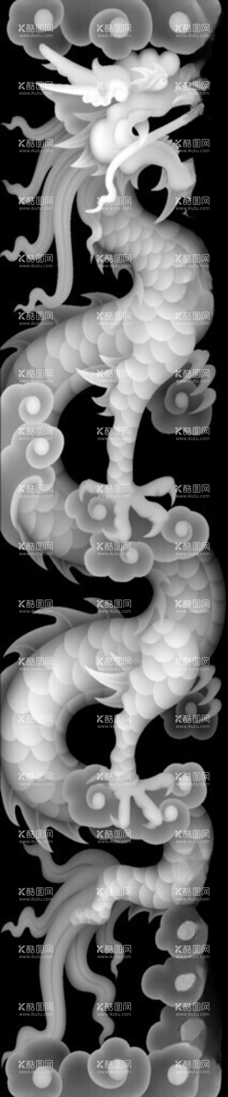 编号：40189601250358484161【酷图网】源文件下载-龙纹灰度图