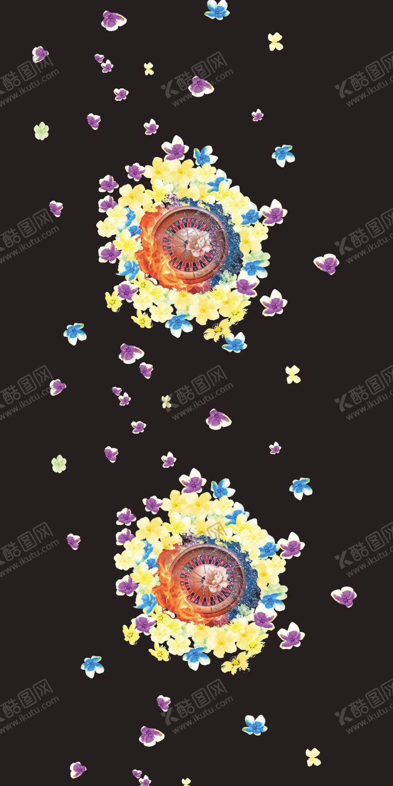 编号：63391907091613024105【酷图网】源文件下载-乱花数码印花大牌方巾