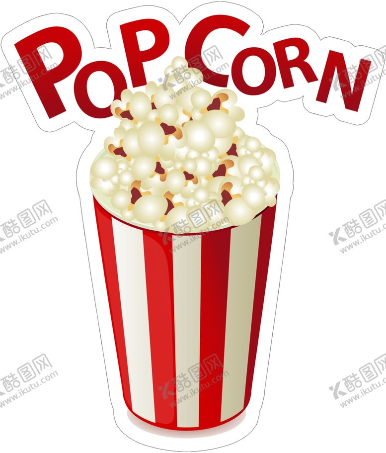 编号：35155904081712278893【酷图网】源文件下载-红白条纹杯中的爆米花