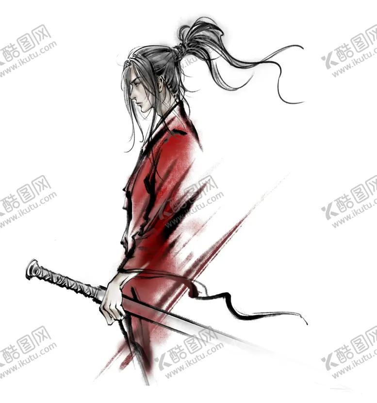 编号：42044804280707416400【酷图网】源文件下载-水墨武侠人物