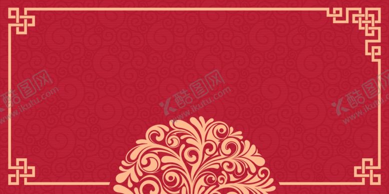 编号：85642204261829112095【酷图网】源文件下载-红色复古花纹背景海报素材