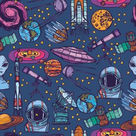 外太空宇航员主题插画