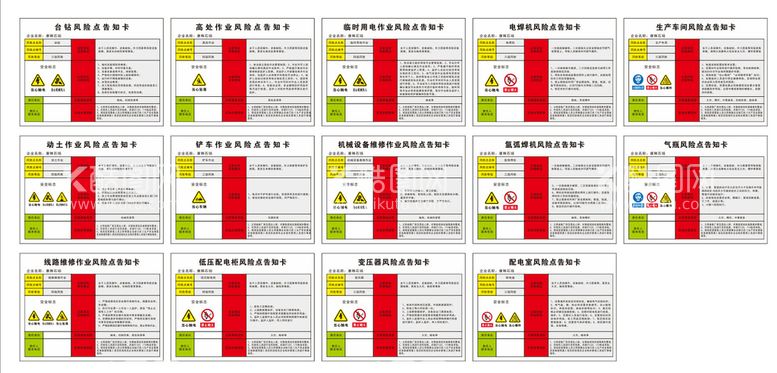 编号：58104209270922224198【酷图网】源文件下载-风险点告知卡