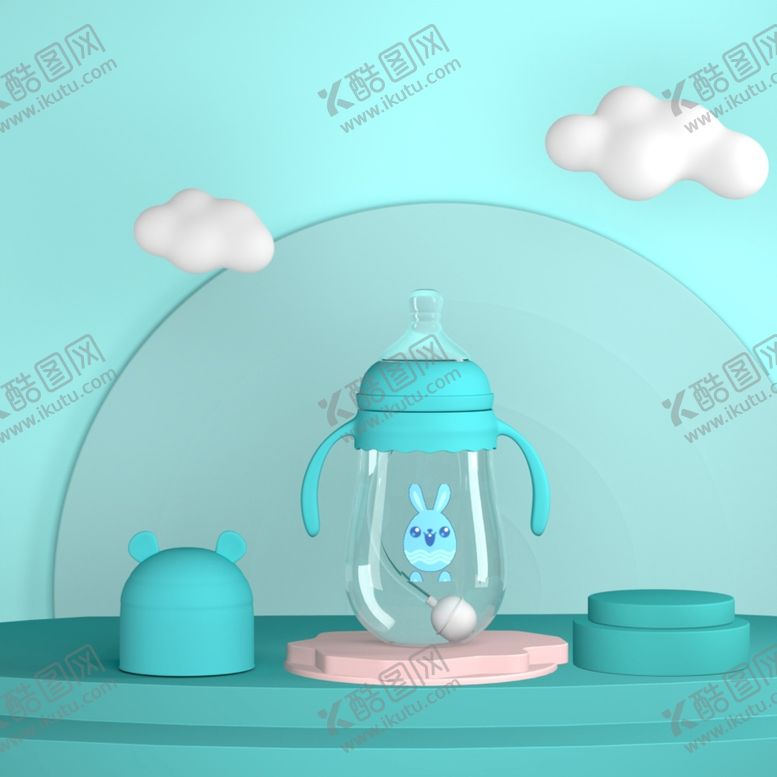 编号：87162410041353324365【酷图网】源文件下载-3D素材奶瓶建模渲染