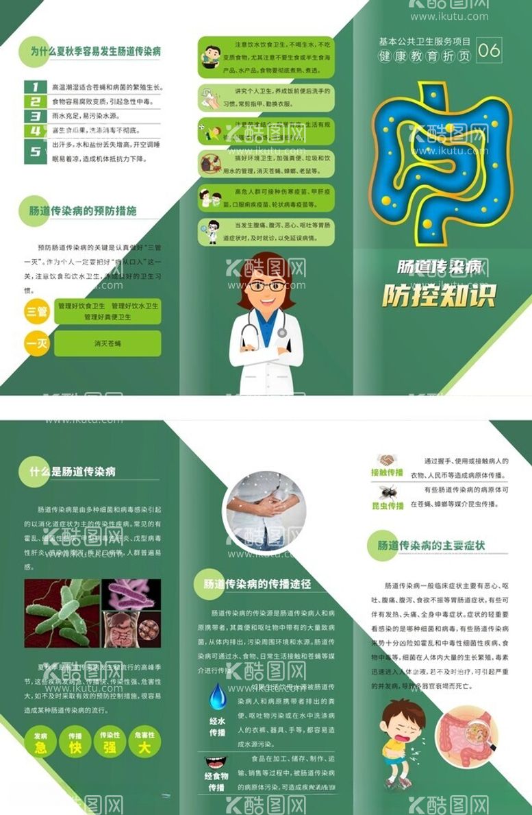 编号：40681912180422193000【酷图网】源文件下载-肠道传染病公共卫生健康三折页