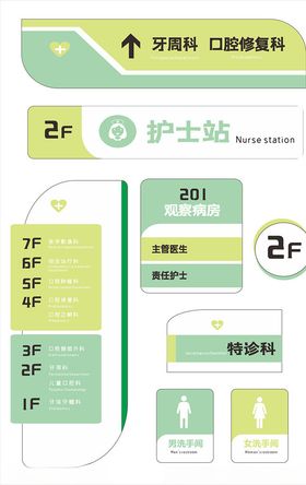 绿色牙科医院导视门牌
