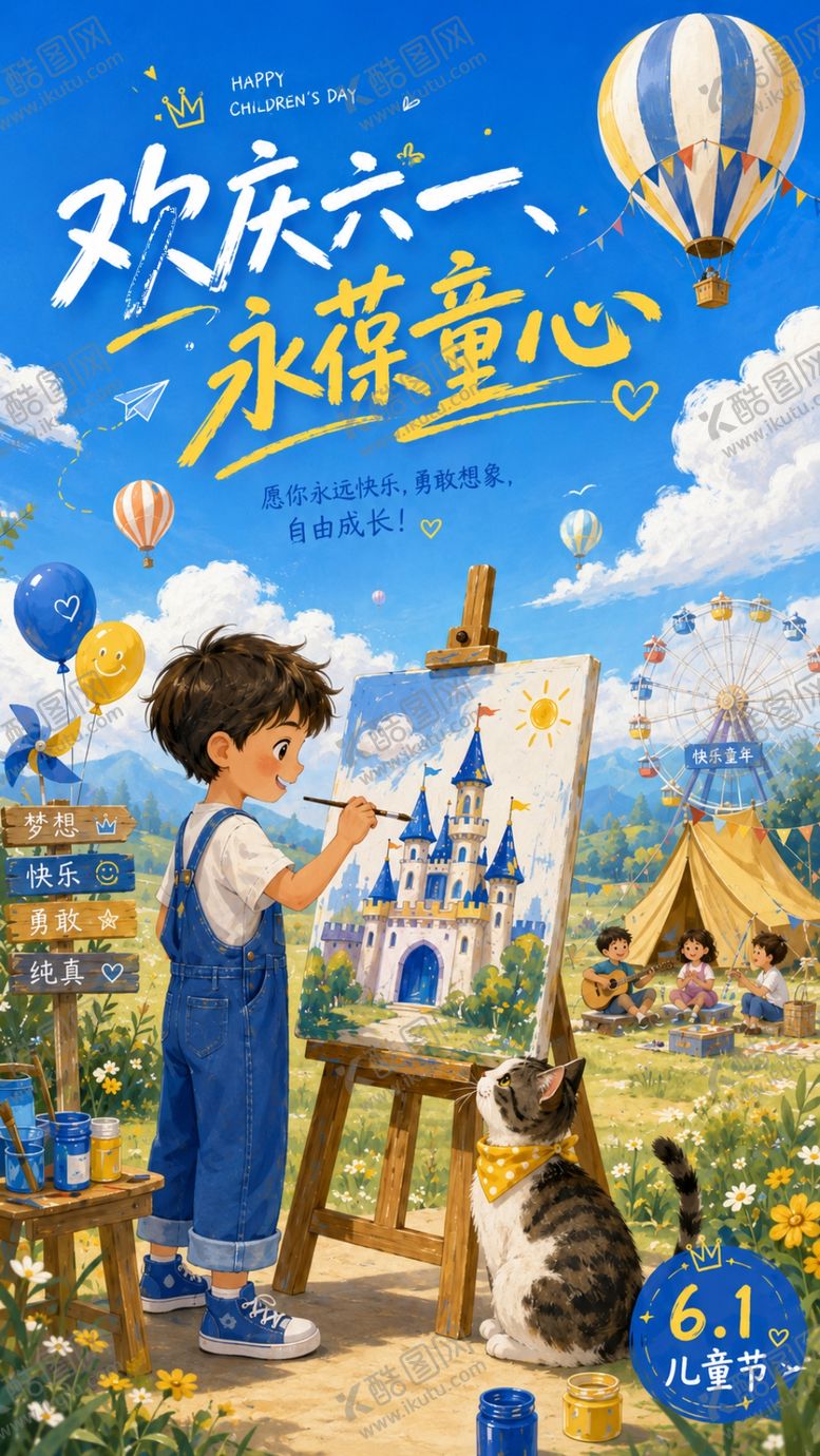 编号：40456305240729507747【酷图网】源文件下载-欢庆六一重拾童年绘画梦