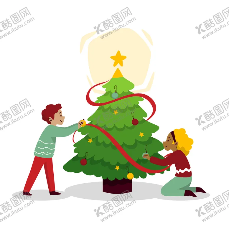 编号：96160910180228353038【酷图网】源文件下载-装扮圣诞树