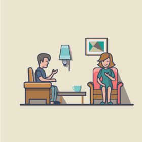 简约人物生活场景插画