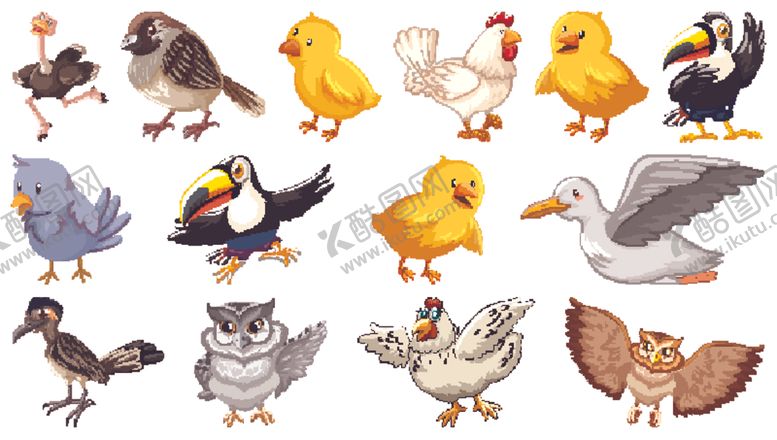 编号：11506709231715462631【酷图网】源文件下载-卡通小鸟