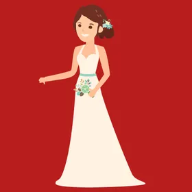 手绘婚纱女孩