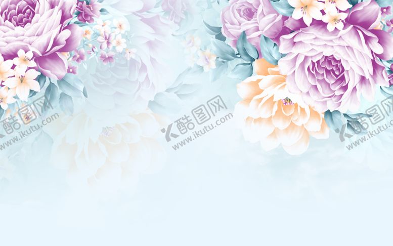 编号：74079807071332477403【酷图网】源文件下载-现代简约花电视背景墙图图片