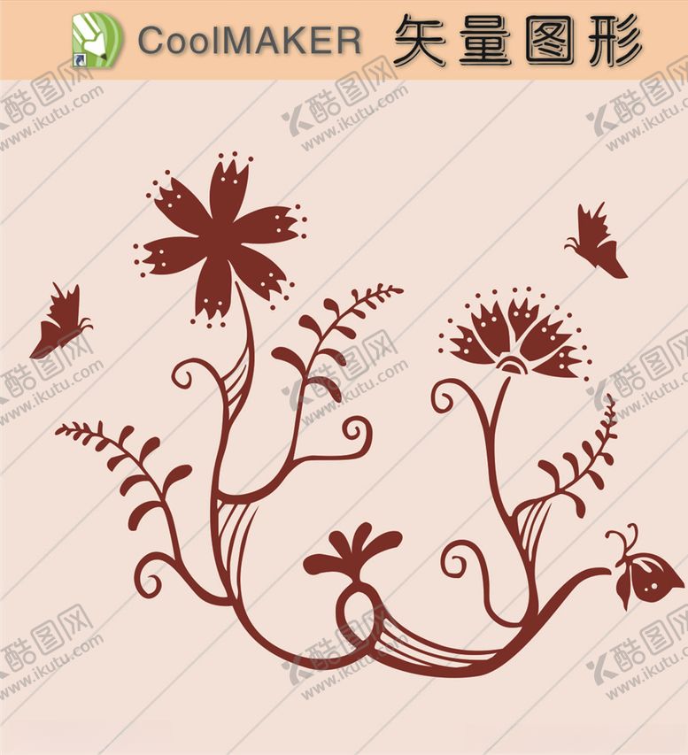 编号：91952706280434477281【酷图网】源文件下载-花草剪纸花草壁纸简洁手绘