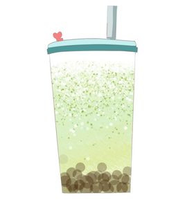 手绘卡通奶茶