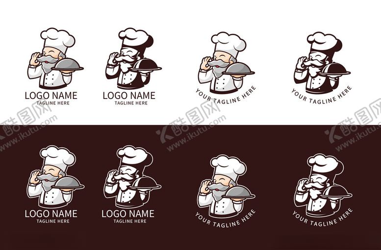 编号：69792310310304498443【酷图网】源文件下载-厨师卡通形象设计集合