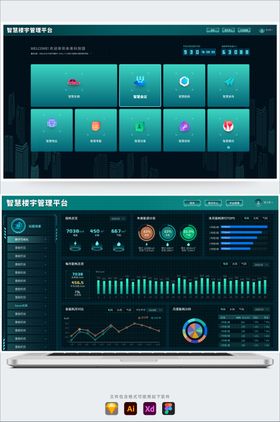 数据可视化智慧后台管理UI设计