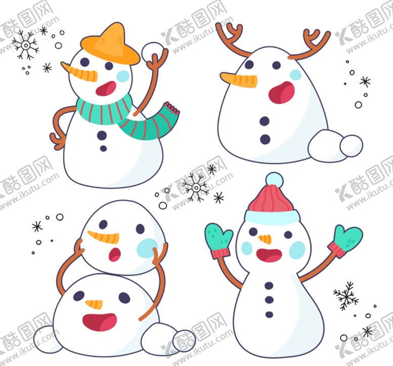 编号：75812010041945004025【酷图网】源文件下载-卡通可爱雪人